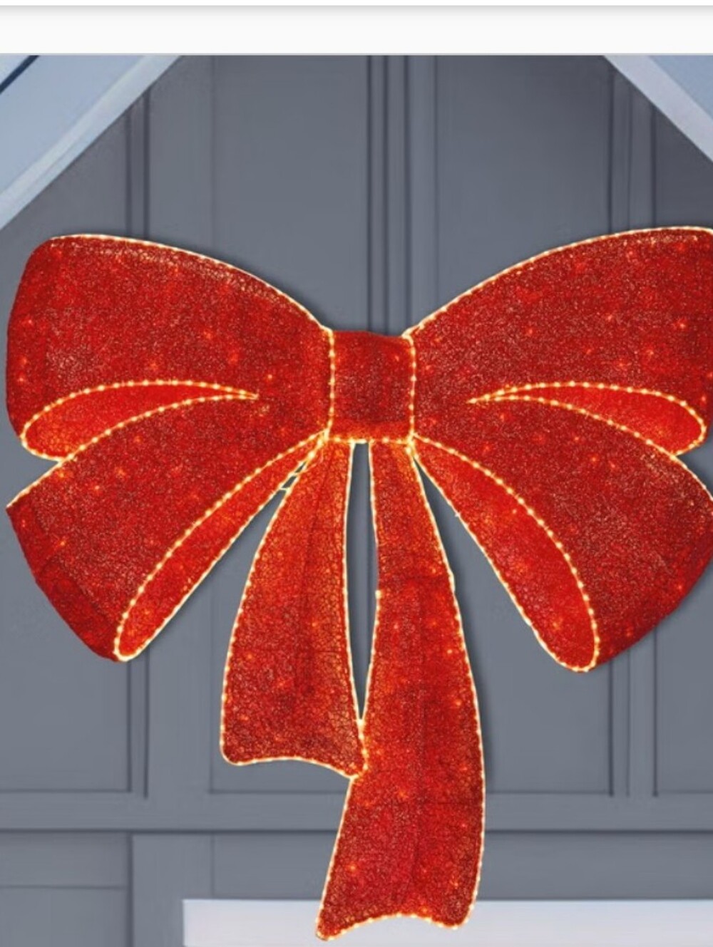 48" Red Bow with LED Twinkle Lights